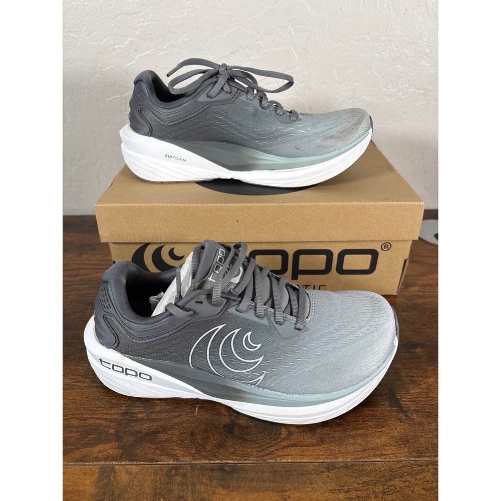 Topo Athletic Phantom 3 Grey White Road Running Shoes 5mm Drop ZipFoam Sneaker